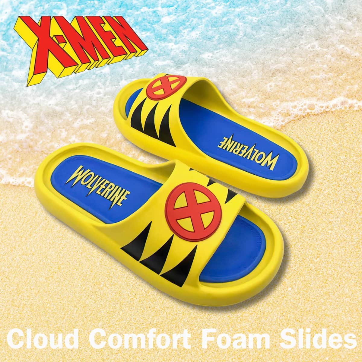 Superhero Wolverline Cloud Comfort Foam Slide Sandals
